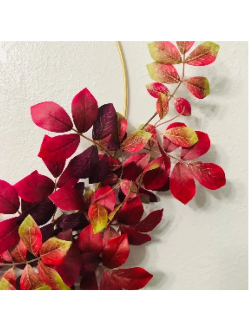 Threshold Red Autumn Leaf Hoop Wreath